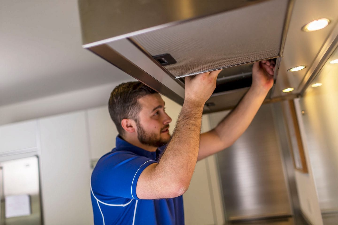 Commercial kitchen canopy installation in Leicester
